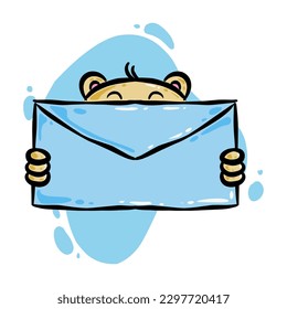 Blue cute message icon illustration. Perfect for social media icons, ads, poster elements, marketing ad elements