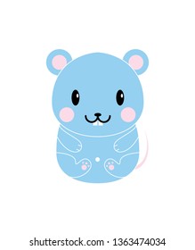 blue cute mouse cartoon
