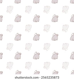 Blue Cute Polar Bear Seamless Pattern. Vector repeat pattern. Great for textiles, and designs for children.