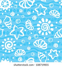 Blue cute shell pattern