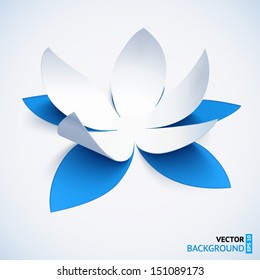 Blue Cutout Paper Vector Plower