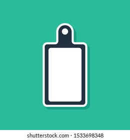 Blue Cutting board icon isolated on green background. Chopping Board symbol.  Vector Illustration