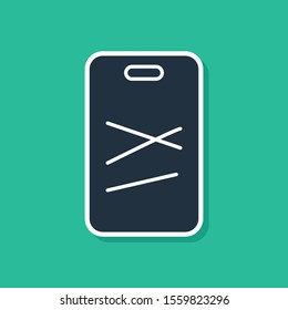 Blue Cutting board icon isolated on green background. Chopping Board symbol.  Vector Illustration