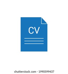 blue cv paper icon vector illustration