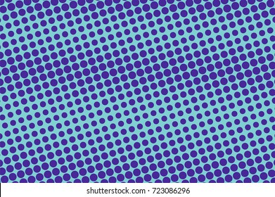 Blue and cyan abstract halftone vector background. Winter seasonal banner template. Smooth dotted pattern. Horizontal dotted gradient. Pop art design. Pastel halftone texture. Violet blue background