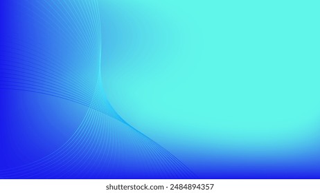 Blue cyan blended lines with blue and cyan gradient mesh abstract background nice for wallpaper or banner