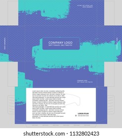 Blue And Cyan Color With Dot Pattern Tissue Box Template Concept, Template For Business Purpose, Place Your Text And Logos And Ready To Go For Print.