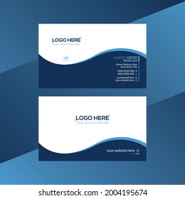 Blue and Cyan Colored Corporate simple official vector print ready business card template design