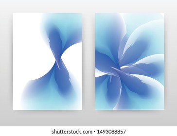 Blue cyan concept design of annual report, brochure, flyer, poster. Blue flower concept on white background vector illustration for flyer, leaflet, poster. Business abstract A4 brochure template.