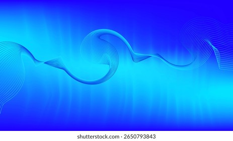 Blue cyan crystallize gradient mesh abstract background with twirl blended lines nice for wallpaper