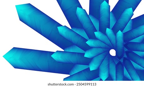 Cristales cian azules con el fondo blanco agradable para la decoración de la pared