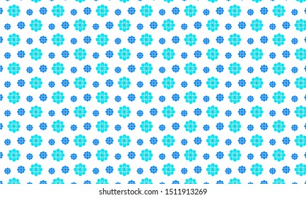 Blue and Cyan Daisy Flower Pattern Background