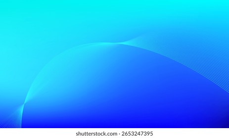 Blue cyan gradient mesh abstract background with wavy lines nice for wallpaper or banner