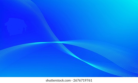 Fondo abstracto de malla degradada azul y cian con líneas mezcladas onduladas agradable para el Fondo de pantalla o el Anuncio