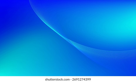 Blaue türkiser Farbverlauf Mesh abstrakter Hintergrund mit welligen Mischlinien schön für Tapete oder Banner