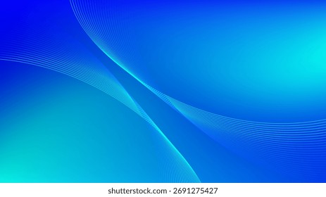 Blaue türkiser Farbverlauf Mesh abstrakter Hintergrund mit welligen Mischlinien schön für Tapete oder Banner