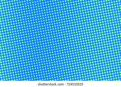 Blue and cyan halftone vector background. Diagonal dotted pattern. Northern dotted gradient. Pop art design. Winter banner template. Modern halftone texture. Cold color palette abstract background