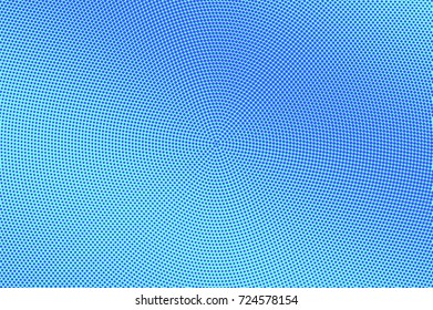 Blue and cyan halftone vector background. Diagonal dotted pattern. Smooth dotted gradient. Pop art design. Winter banner template. Modern halftone texture. Cold color palette abstract background