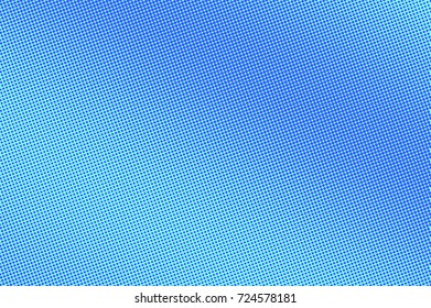 Blue and cyan halftone vector background. Diagonal dotted pattern. Soft dotted gradient. Pop art design. Winter banner template. Modern halftone texture. Cold color palette abstract background