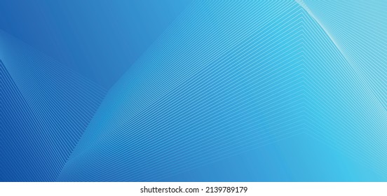 Blue cyan minimal curved lines abstract futuristic tech background. Vector digital design