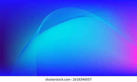 Fondo abstracto de malla de degradado de ping cian azul con líneas onduladas
