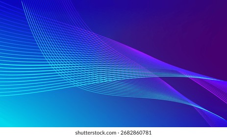 Fondo abstracto de malla degradada azul cian y púrpura con líneas mezcladas onduladas agradable para el Fondo de pantalla o el Anuncio