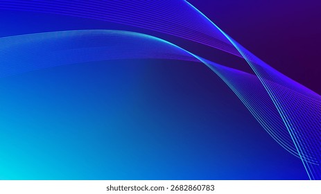 Fondo abstracto de malla degradada azul cian y púrpura con líneas mezcladas onduladas agradable para el Fondo de pantalla o el Anuncio