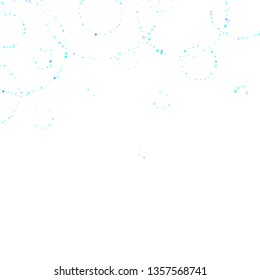 Blue, cyan, turquoise glitter stars, shiny confetti. Scattered little sparkling, glitter elements. Random stellar falling on white background. New Year Christmas background. Vector illustration.