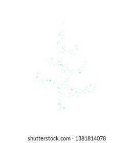 Blue, cyan, turquoise glitter stars, shiny confetti. Scattered little sparkling, glitter elements. Random stellar falling on white background. New Year Christmas background. Vector illustration.