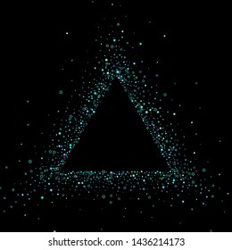 Blue, cyan, turquoise glitter stars, shiny confetti. Scattered little sparkling, glitter elements. Random stellar falling on black background. New Year Christmas background. Vector illustration.