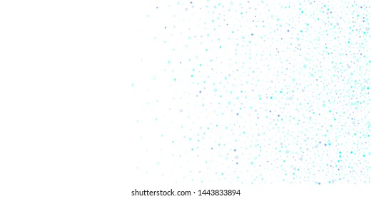 Blue, cyan, turquoise glitter stars, shiny confetti. Scattered little sparkling, glitter elements. Random stellar falling on white background. New Year Christmas background. Vector illustration.