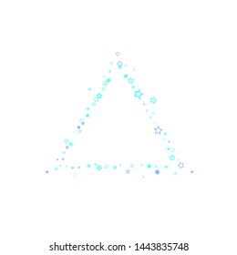 Blue, cyan, turquoise glitter stars, shiny confetti. Scattered little sparkling, glitter elements. Random stellar falling on white background. New Year Christmas background. Vector illustration.