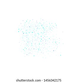 Blue, cyan, turquoise glitter stars, shiny confetti. Scattered little sparkling, glitter elements. Random stellar falling on white background. New Year Christmas background. Vector illustration.
