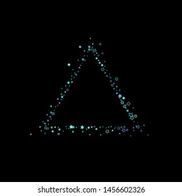 Blue, cyan, turquoise glitter stars, shiny confetti. Scattered little sparkling, glitter elements. Random stellar falling on black background. New Year Christmas background. Vector illustration.