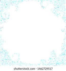 Blue, cyan, turquoise glitter stars, shiny confetti. Scattered little sparkling, glitter elements. Random stellar falling on white background. New Year Christmas background. Vector illustration.