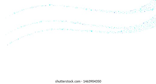 Blue, cyan, turquoise glitter stars, shiny confetti. Scattered little sparkling, glitter elements. Random stellar falling on white background. New Year Christmas background. Vector illustration.