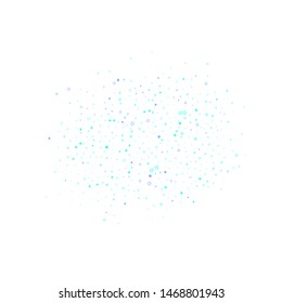 Blue, cyan, turquoise glitter stars, shiny confetti. Scattered little sparkling, glitter elements. Random stellar falling on white background. New Year Christmas background. Vector illustration.