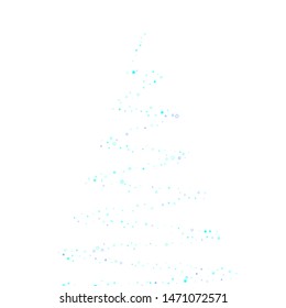 Blue, cyan, turquoise glitter stars, shiny confetti. Scattered little sparkling, glitter elements. Random stellar falling on white background. New Year Christmas background. Vector illustration.