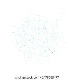 Blue, cyan, turquoise glitter stars, shiny confetti. Scattered little sparkling, glitter elements. Random stellar falling on white background. New Year Christmas background. Vector illustration.