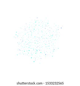 Blue, cyan, turquoise glitter stars, shiny confetti. Scattered little sparkling, glitter elements. Random stellar falling on white background. New Year Christmas background. Vector illustration.