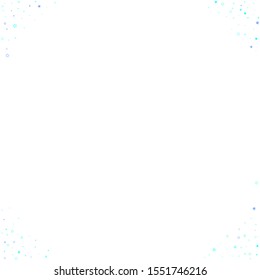 Blue, cyan, turquoise glitter stars, shiny confetti. Scattered little sparkling, glitter elements. Random stellar falling on white background. New Year Christmas background. Vector illustration.