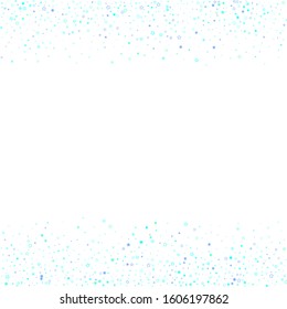 Blue, cyan, turquoise glitter stars, shiny confetti. Scattered little sparkling, glitter elements. Random stellar falling on white background. New Year Christmas background. Vector illustration.