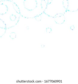 Blue, cyan, turquoise glitter stars, shiny confetti. Scattered little sparkling, glitter elements. Random stellar falling on white background. New Year Christmas background. Vector illustration.