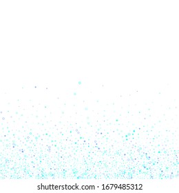 Blue, cyan, turquoise glitter stars, shiny confetti. Scattered little sparkling, glitter elements. Random stellar falling on white background. New Year Christmas background. Vector illustration.