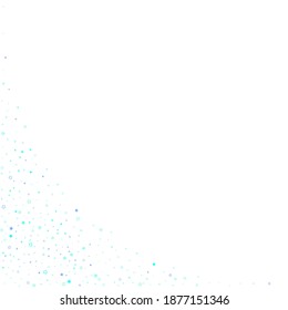 Blue, cyan, turquoise glitter stars, shiny confetti. Scattered little sparkling, glitter elements. Random stellar falling on white background. New Year Christmas background. Vector illustration.