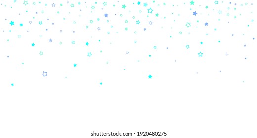 Blue, Cyan, Turquoise Glitter Stars Confetti