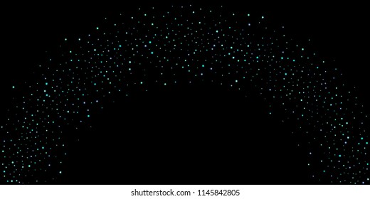 Blue, cyan, turquoise stars, shiny confetti. Scattered little sparkling, glitter elements. Random stellar falling on black background. New Year Christmas background. Vector illustration.