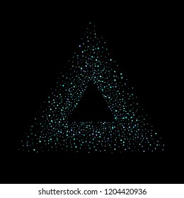 Blue, cyan, turquoise stars, shiny confetti. Scattered little sparkling, glitter elements. Random stellar falling on black background. New Year Christmas background. Vector illustration.