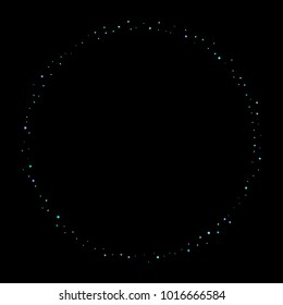 Blue, cyan, turquoise stars, sprocket, shiny confetti. Scattered little sparkling, glitter elements. Random stellar falling on black background. New Year Christmas background. Vector illustration.