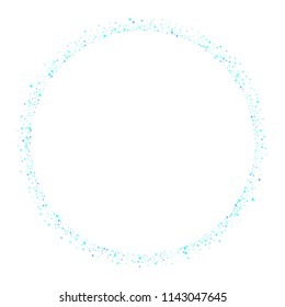 Blue, cyan, turquoise stars, sprocket, shiny confetti. Scattered little sparkling, glitter elements. Random stellar falling on white background. New Year Christmas background. Vector illustration.